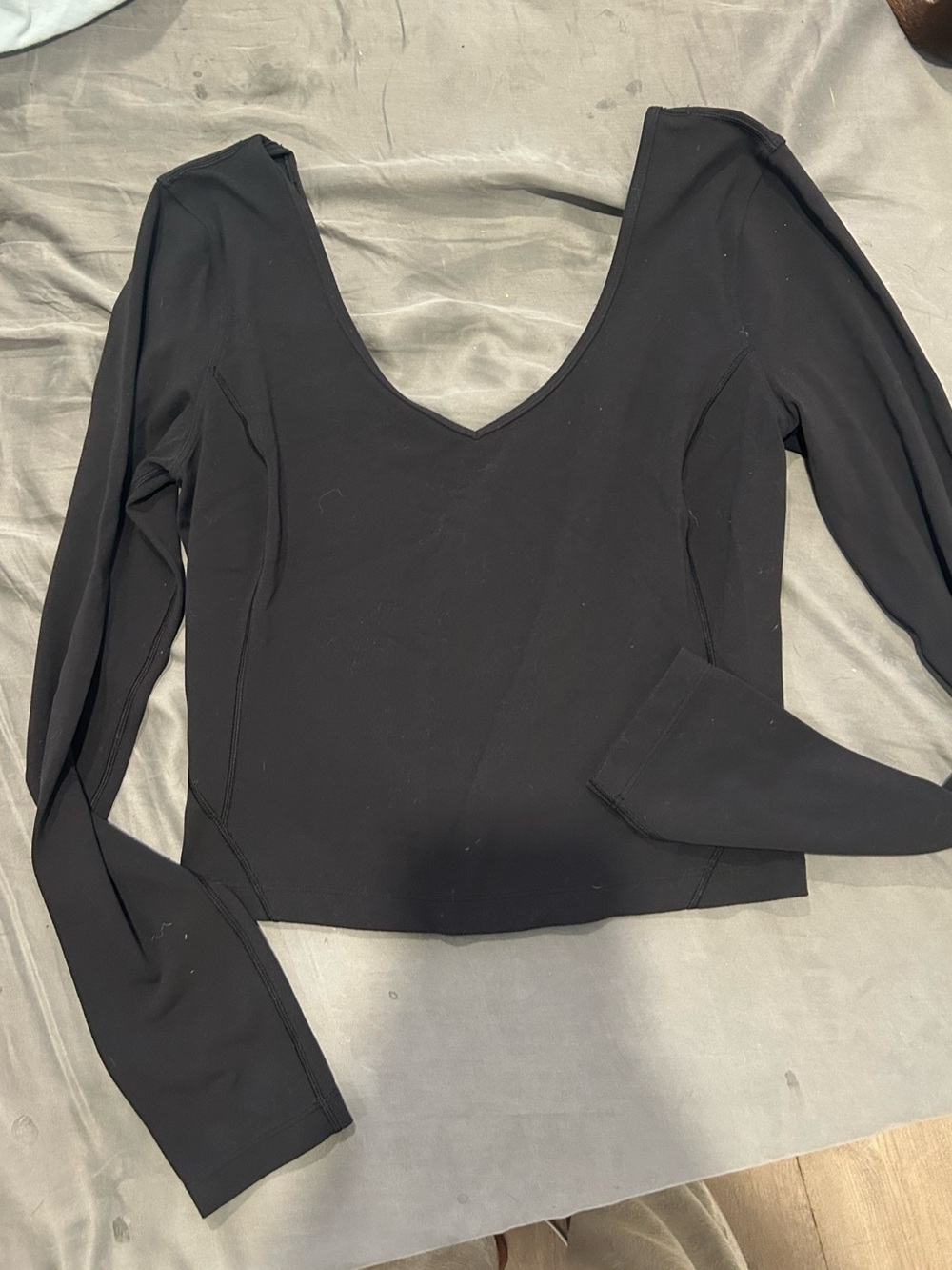 Lululemon align Black Long-Sleeve V-Neck Women's Top